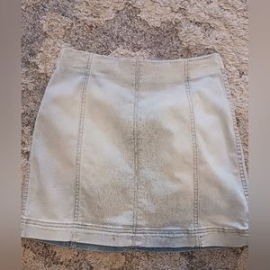 High rise jean skirt